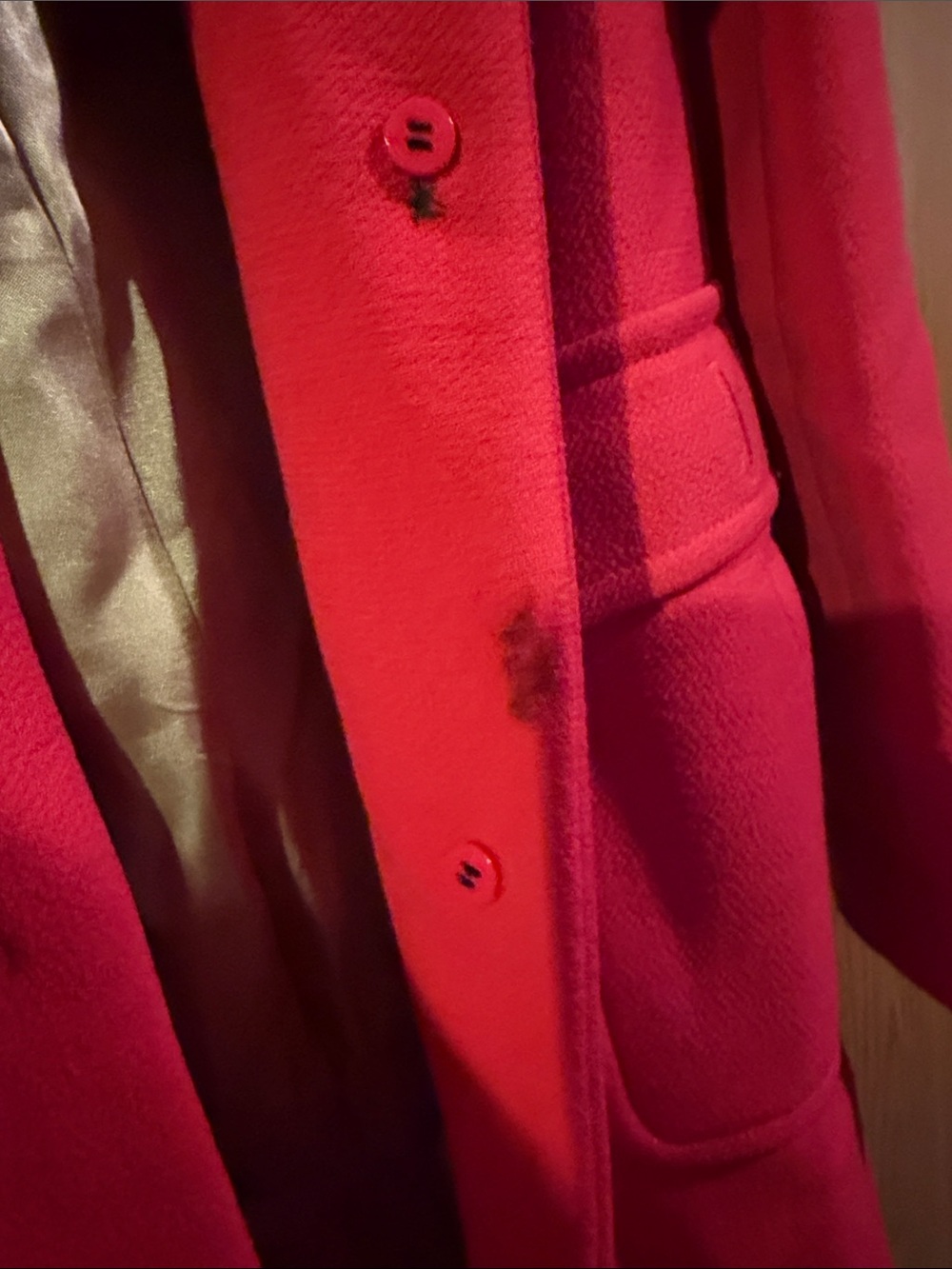 J. Crew Bright Red Wool Pea Coat with Flap Pockets - Picture 7 of 9
